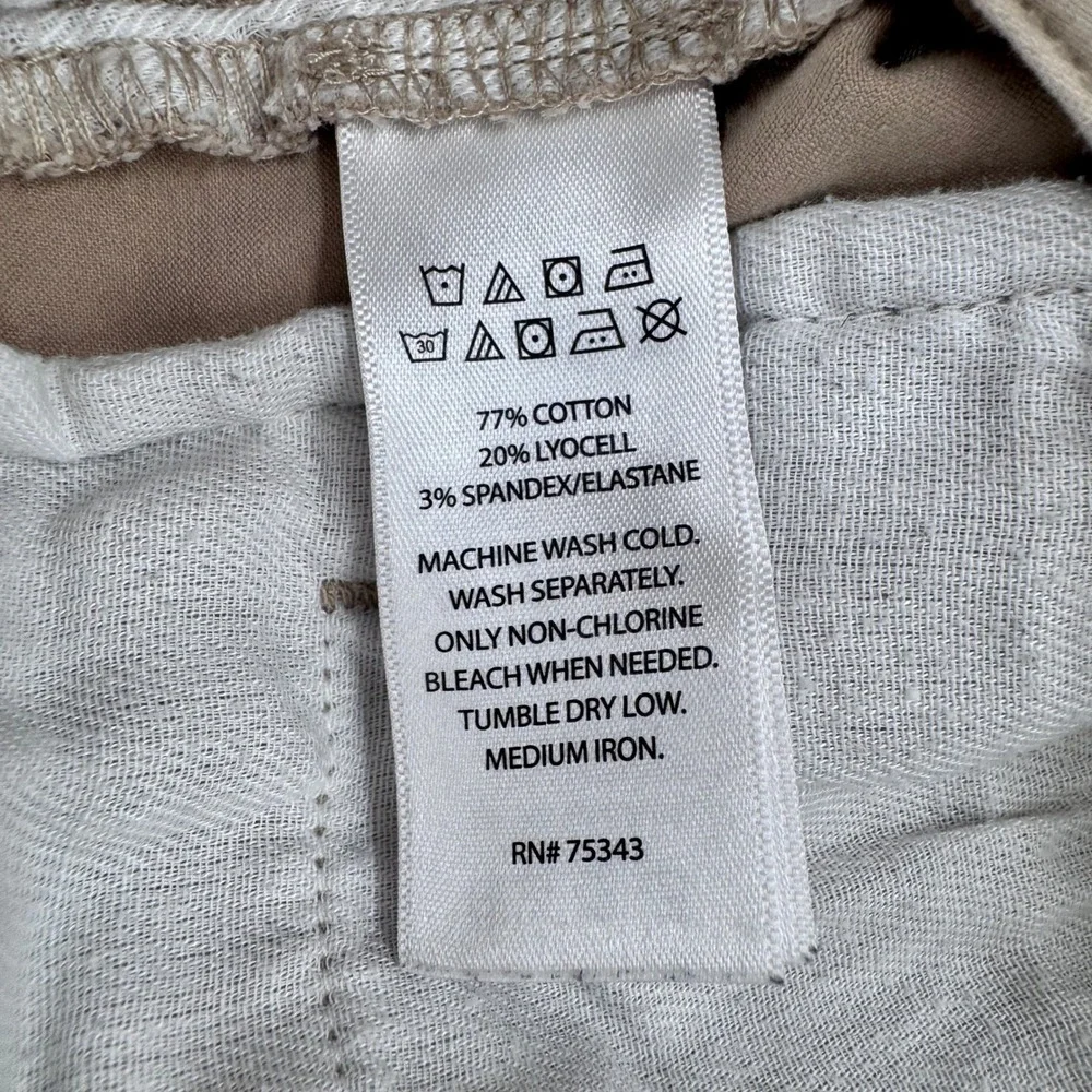 Daniel‎ Hechter Paris Mens 34 Khaki Chino Shorts Tan Cotton Lyocell Stretch